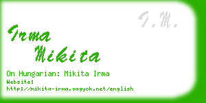 irma mikita business card